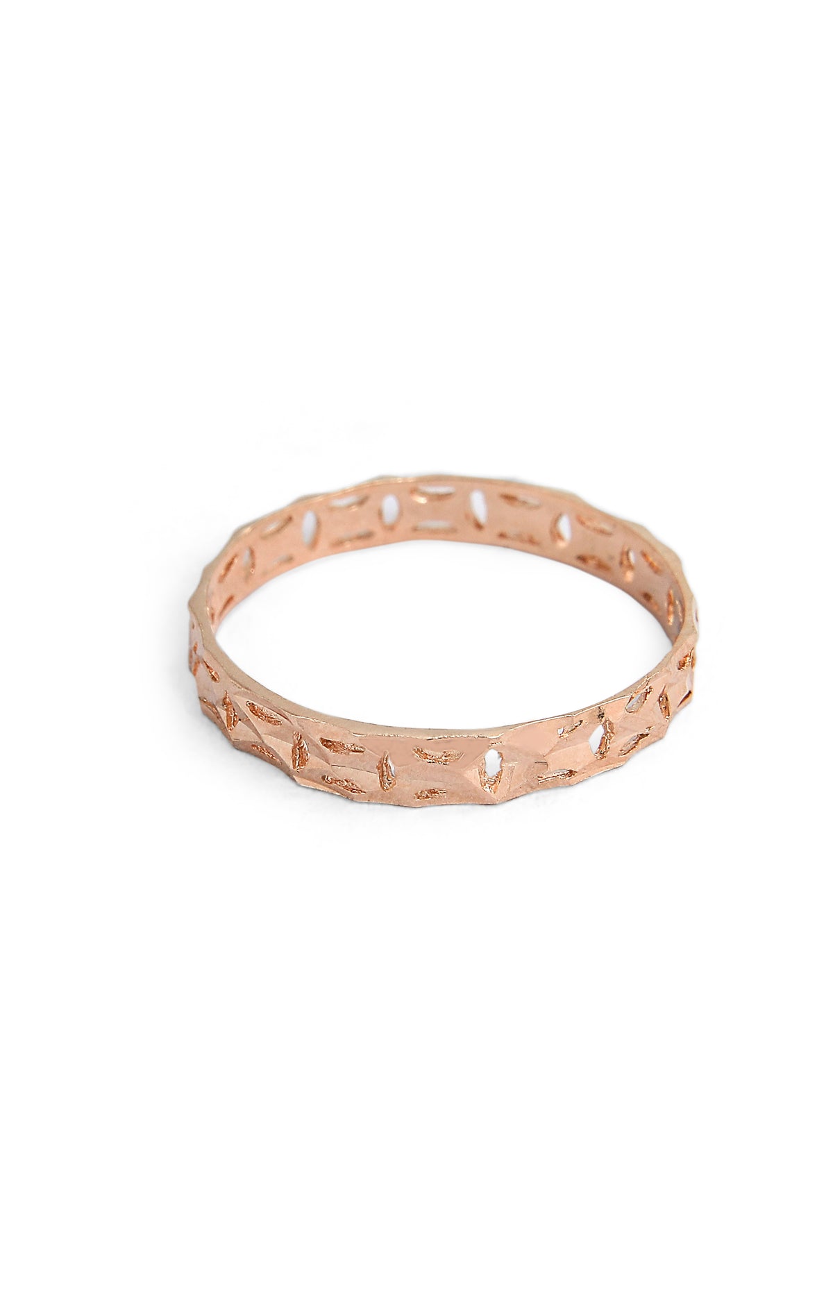 Cutout Textured Rose Gold Band