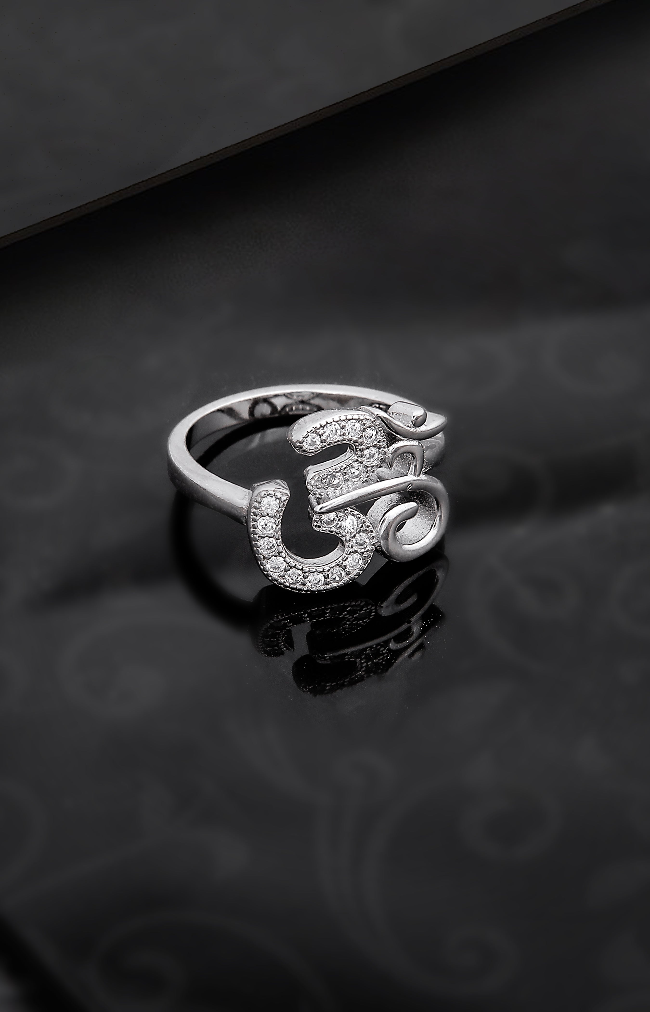 Om Aura Silver Ring