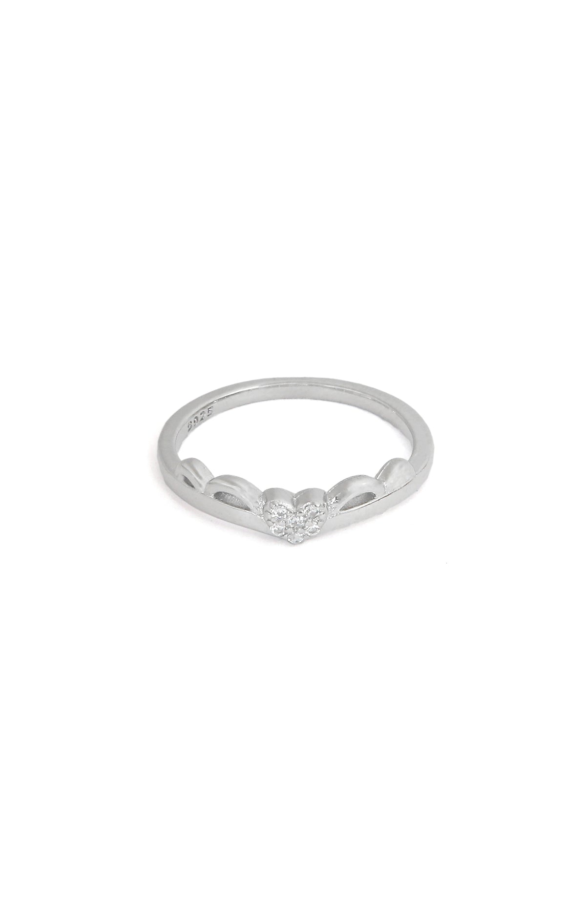 Silver Arcs and Heart Ring