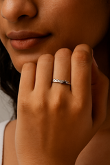 Silver Arcs and Heart Ring