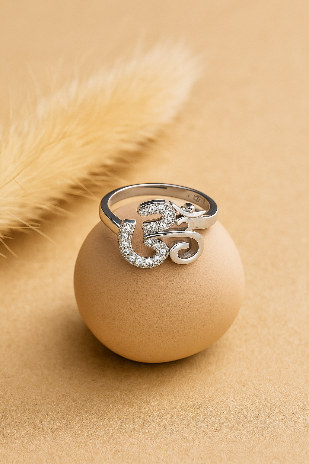 Om Aura Silver Ring