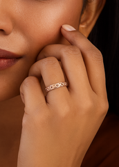 Cutout Textured Rose Gold Band