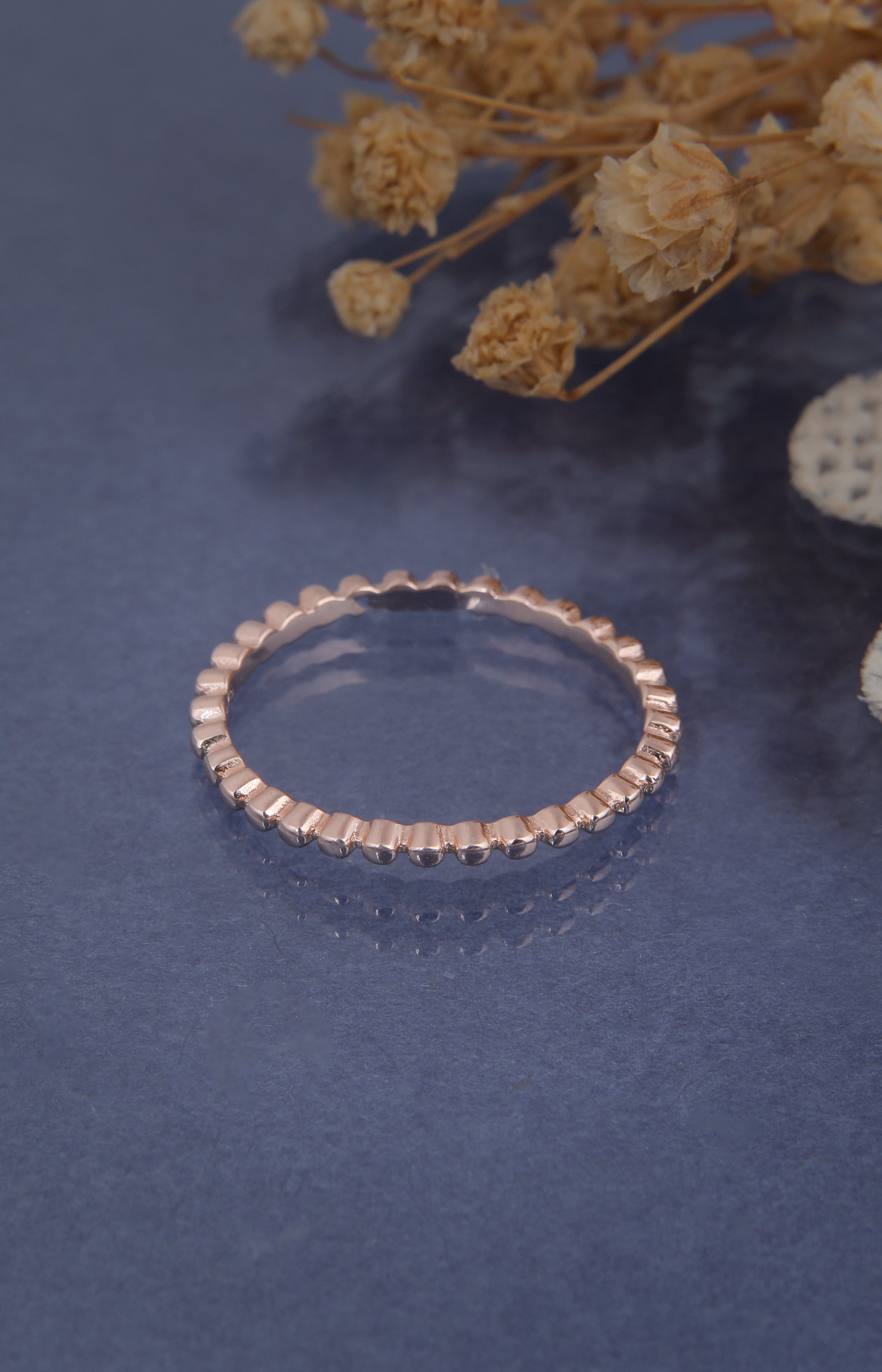 Beaded Rose Gold Ring