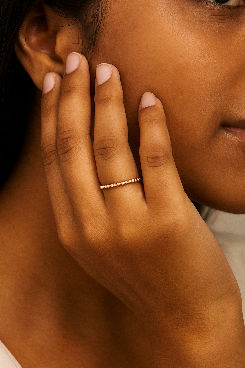 Beaded Rose Gold Ring