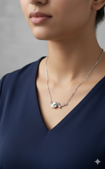 Silver Blossom Branch Pendant Necklace