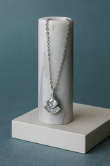 Silver Radiant Square Pendant Necklace