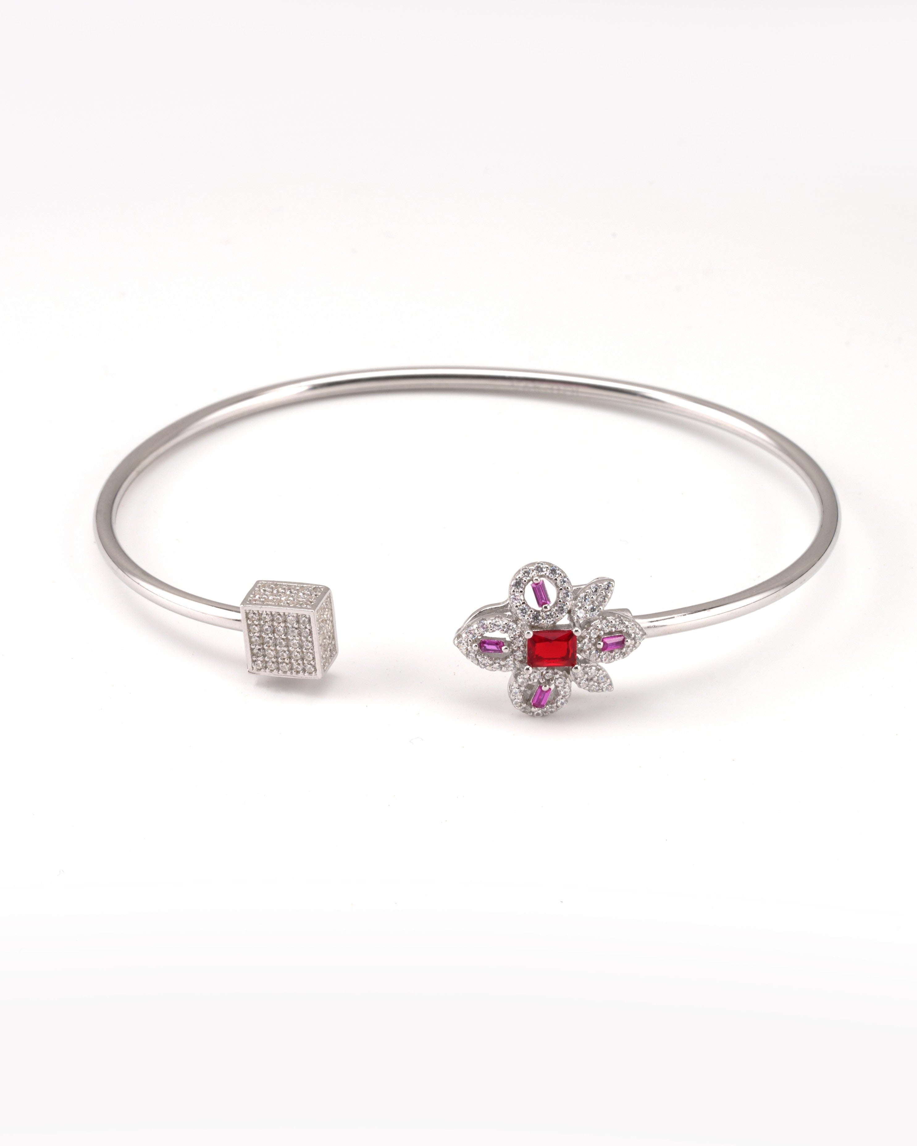 Ruby Bloom Cube Bracelet