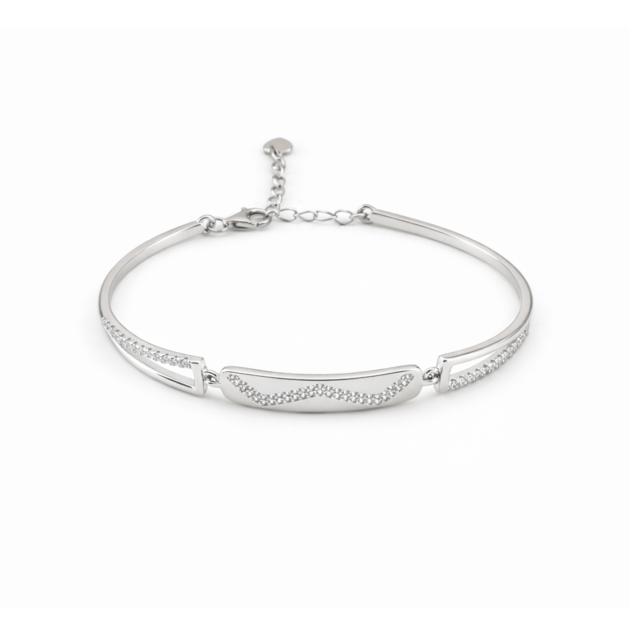 Wave Flow Crystal Bracelet – Minimal Elegant Adjustable Bracelet for Women | Modern Everyday Jewellery