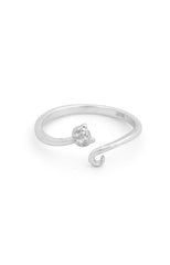 Silver Curl Kitty Ring