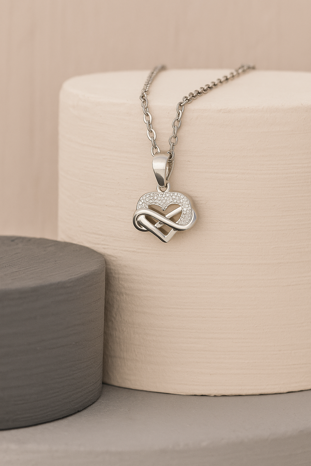 Silver Infinity Heart Pendant