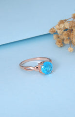 Blue Glow Rose Gold Ring