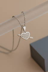 Silver Arrow Heart Pendant