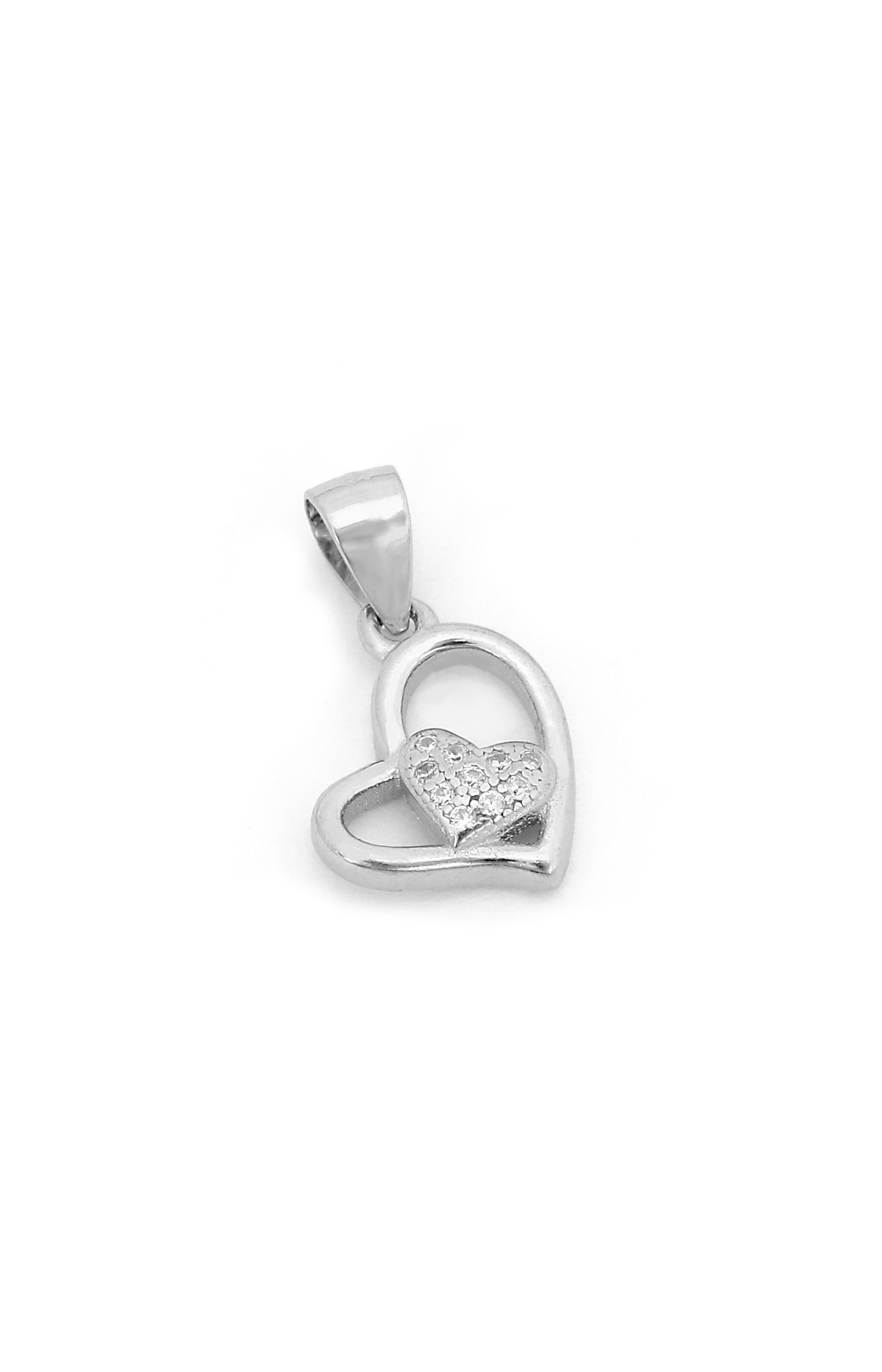Silver Double Heart Pendant