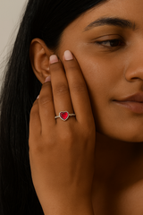 SIlver Heart Spark Ring