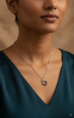 Silver Twin Harmony Pendant Necklace