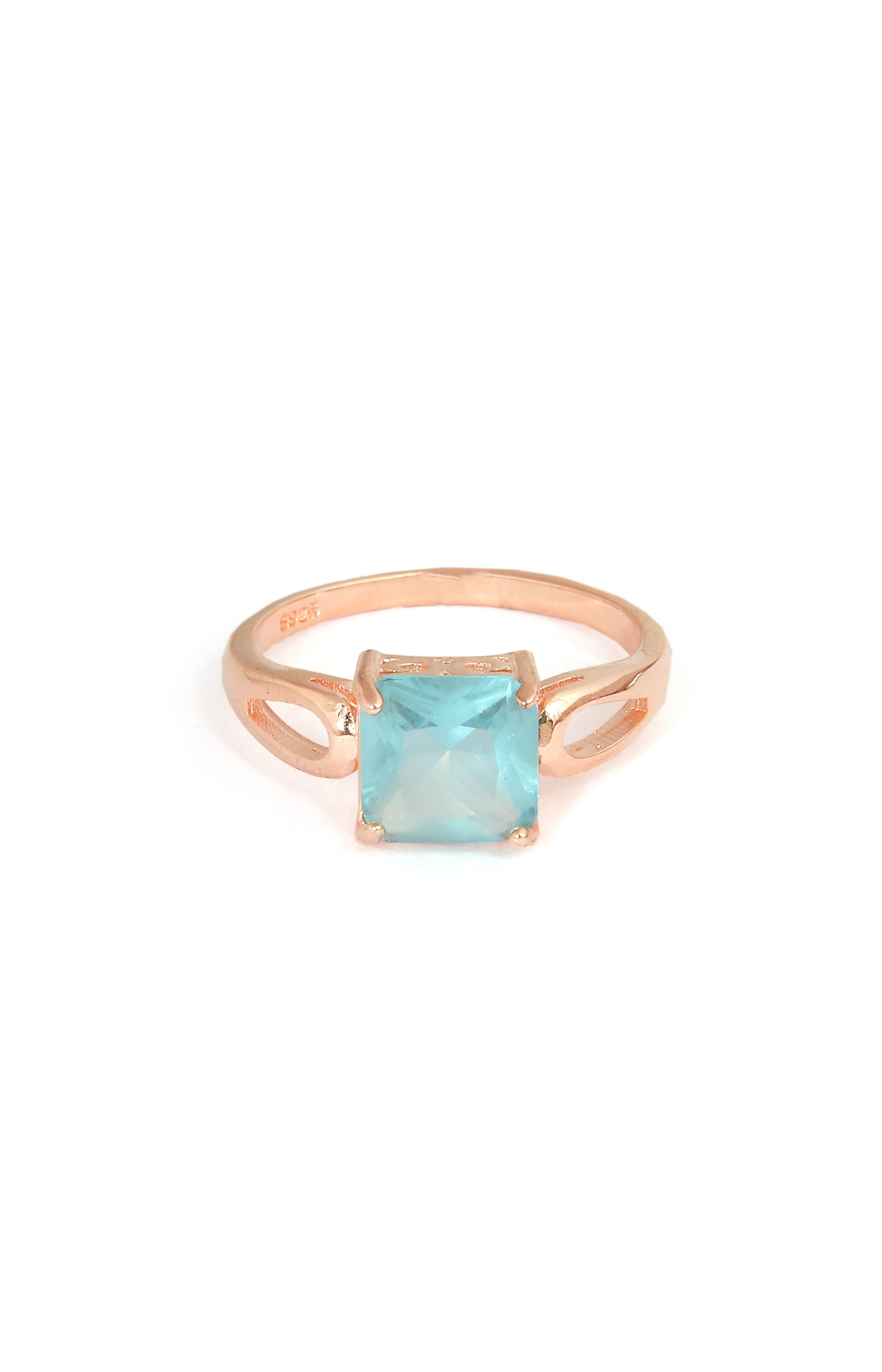 Princess Cut Aquamarine Ring