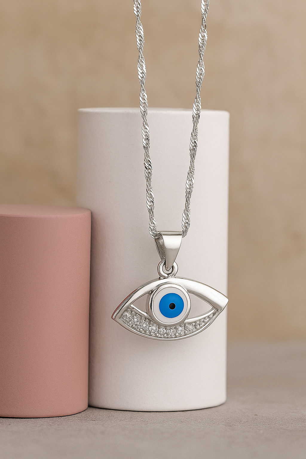 Silver Evil Eye Pendant