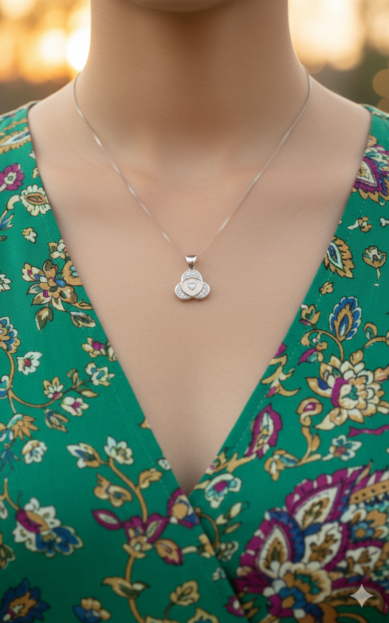 Silver Double Heart Pendant