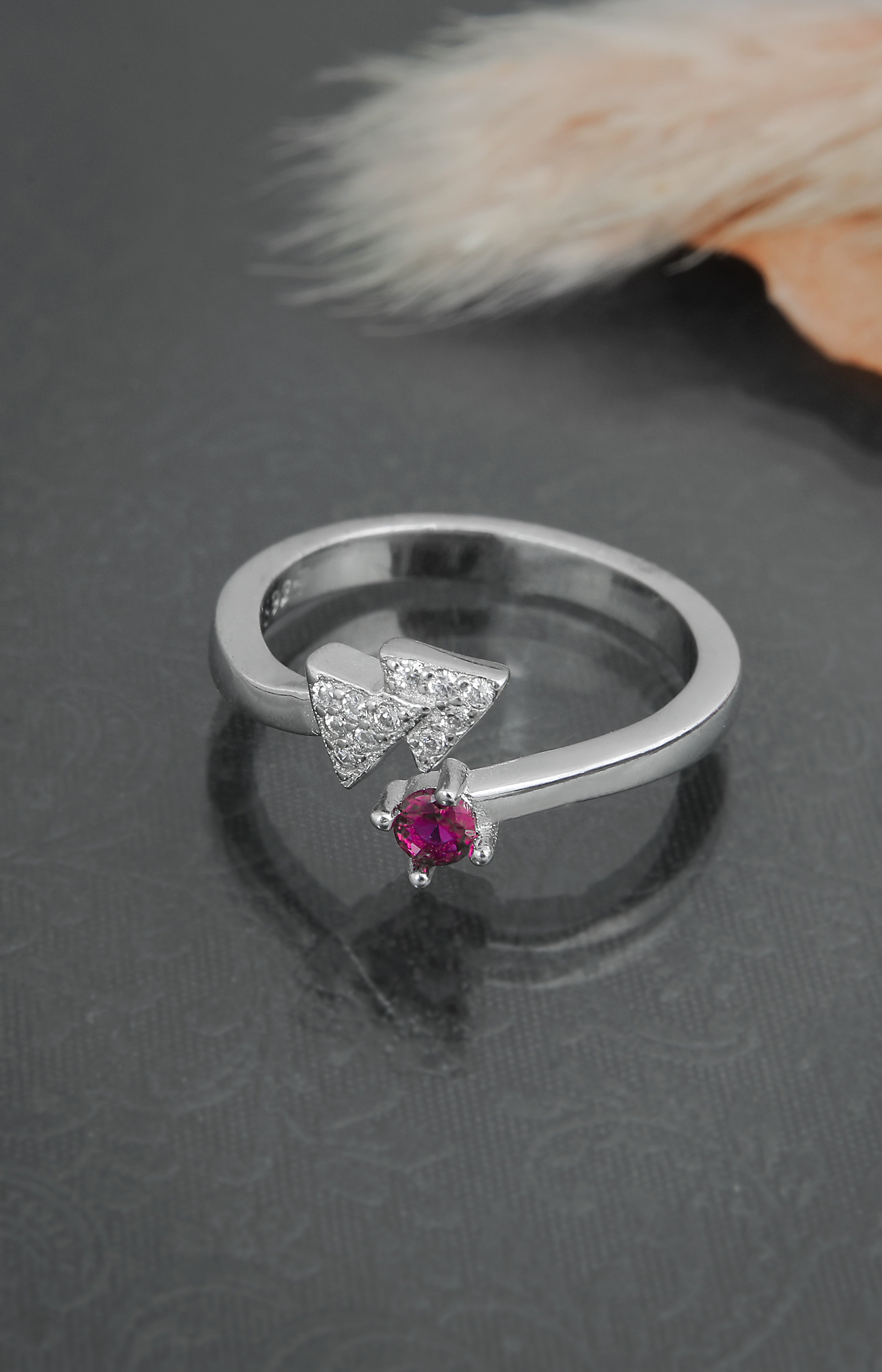 Double Bow Ruby Ring