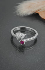 Double Bow Ruby Ring