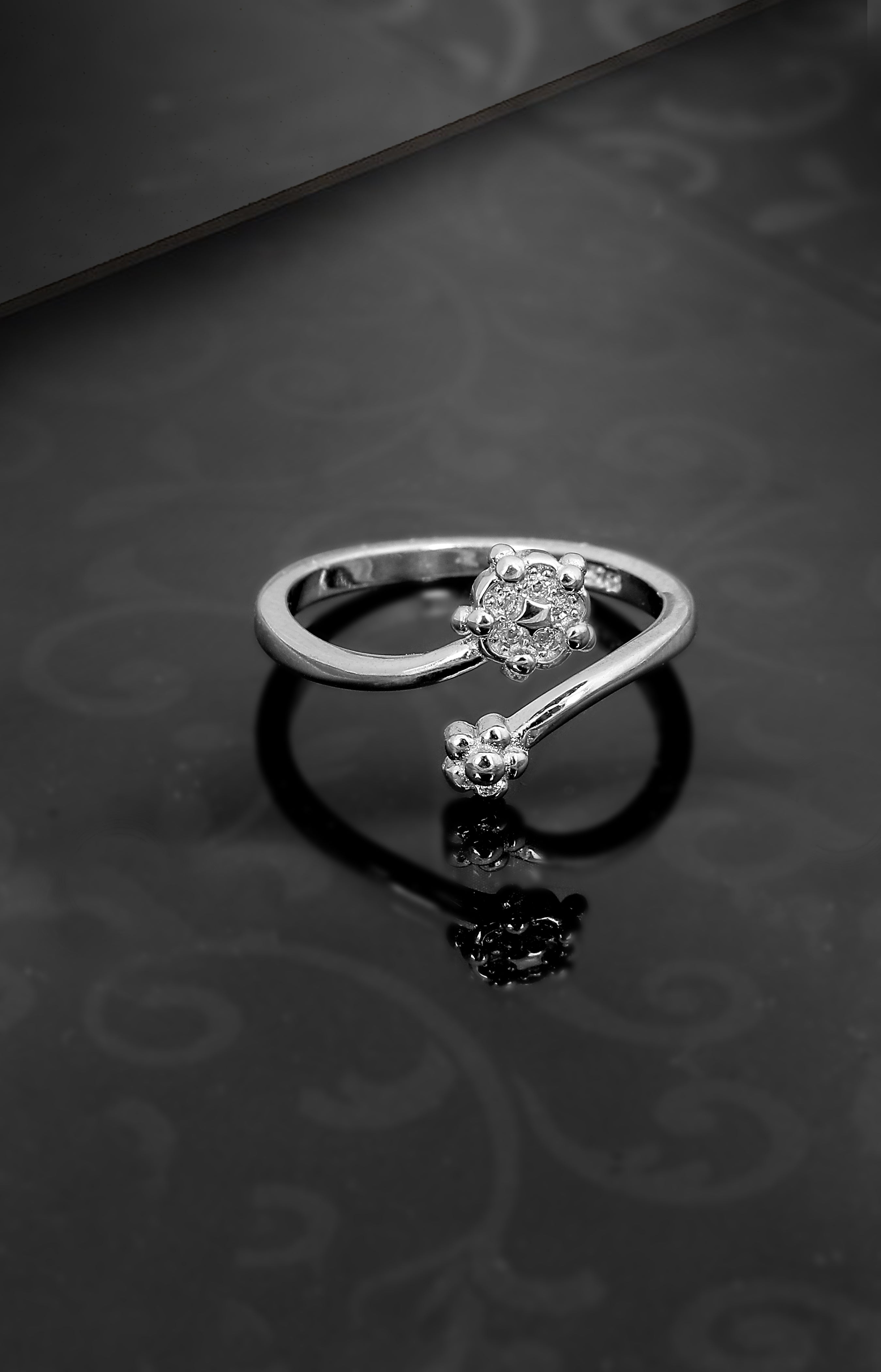 Silver Daisy Bloom Open Ring