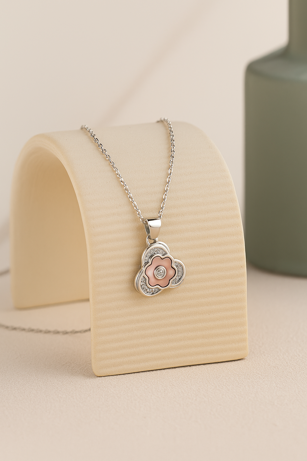 Silver Blush Bloom Silver Pendant