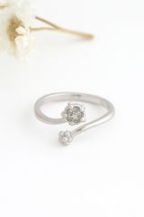 Silver Daisy Bloom Open Ring
