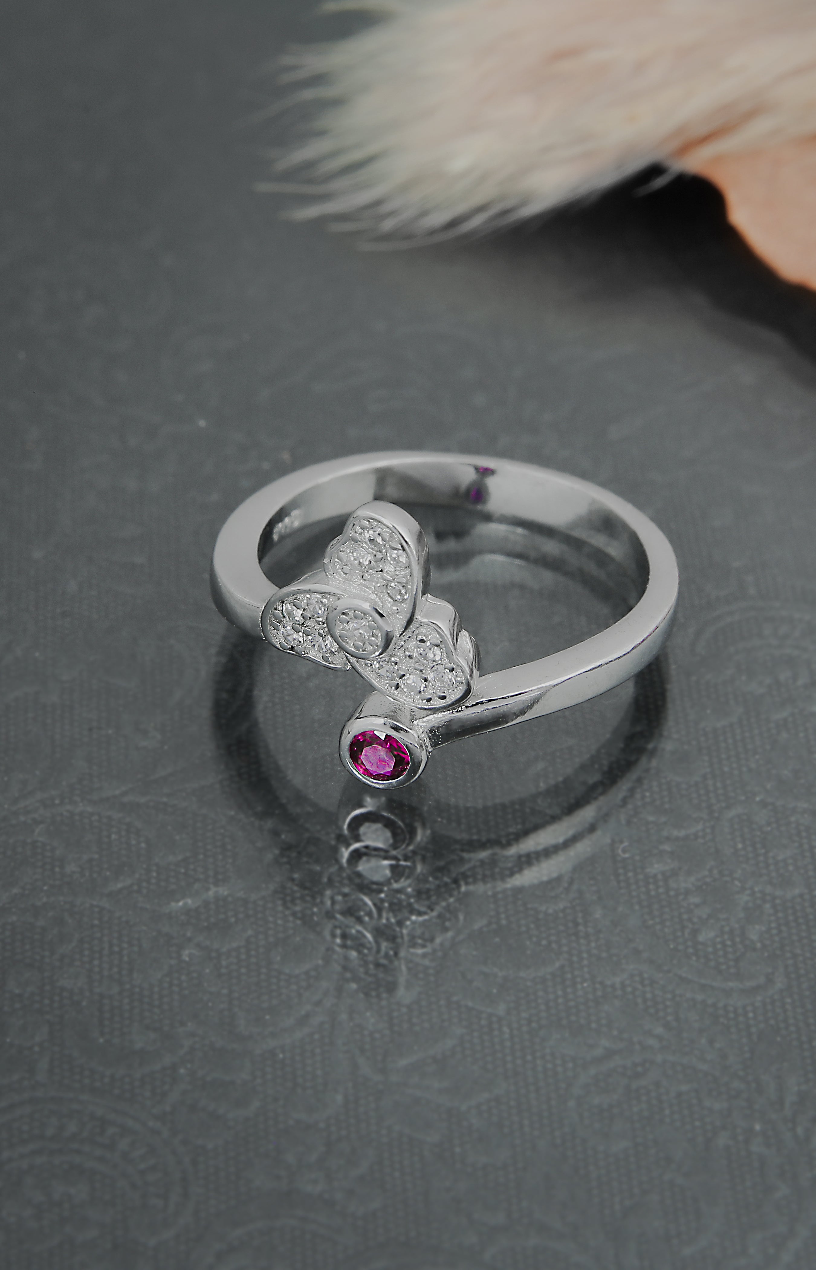 Trio Bloom Ruby Ring