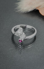 Trio Bloom Ruby Ring
