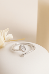 Silver Blossom Bud Open Ring