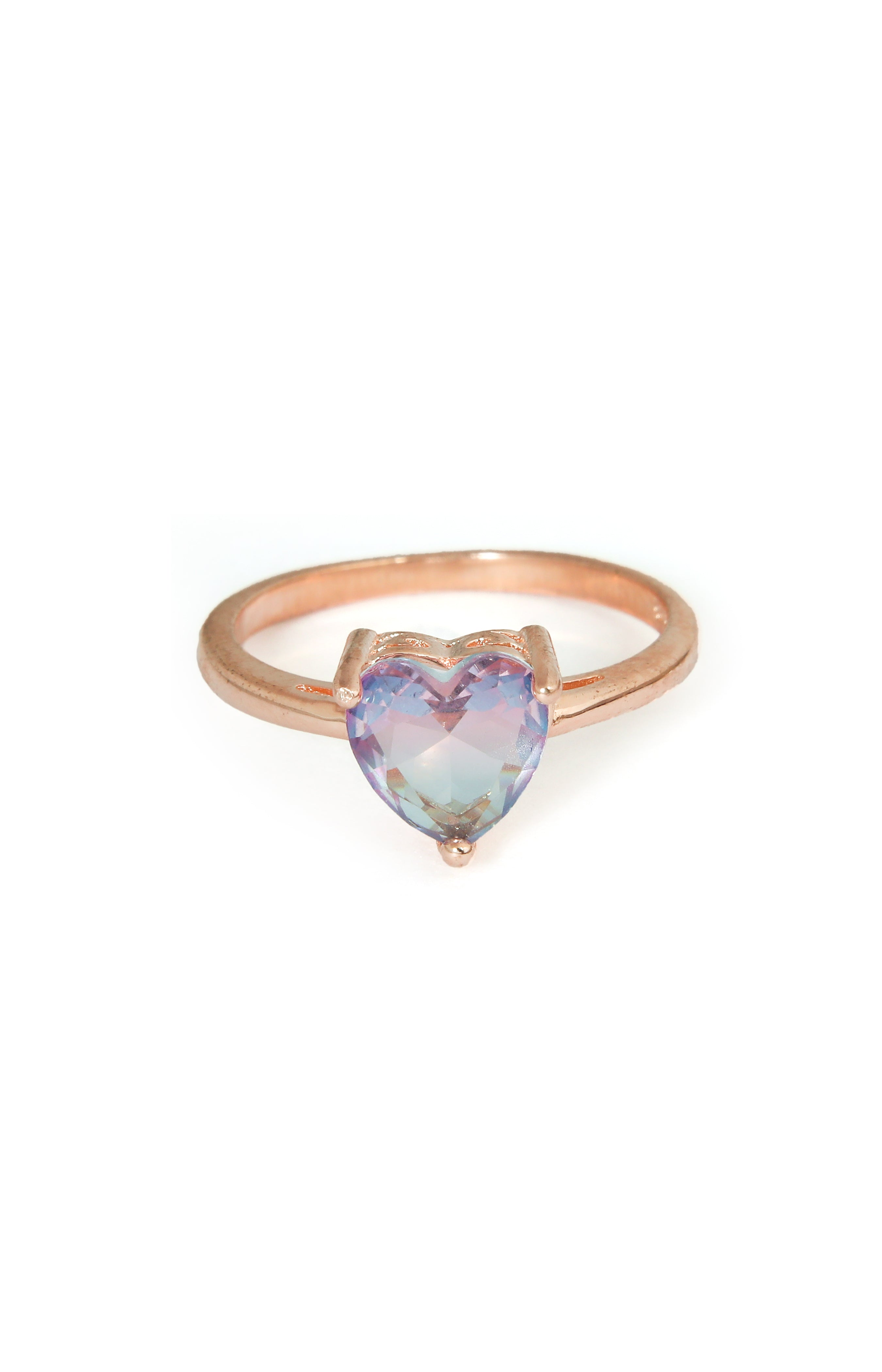 Lavender Moon Quartz Heart Ring