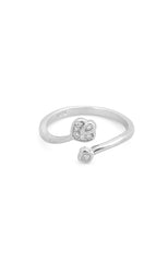 Silver Twin Heart Whisper Ring