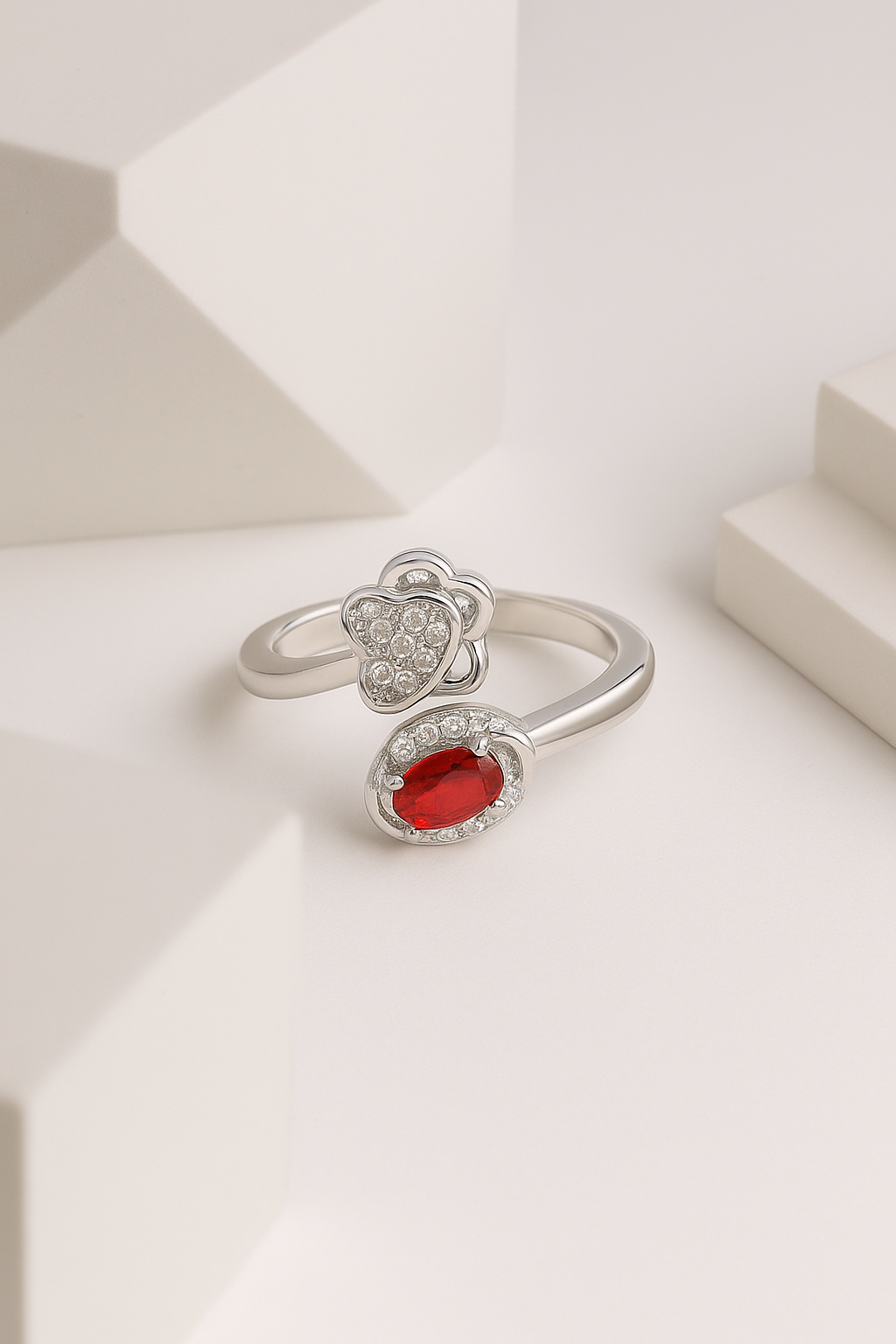 Dual End Ruby Heart Ring