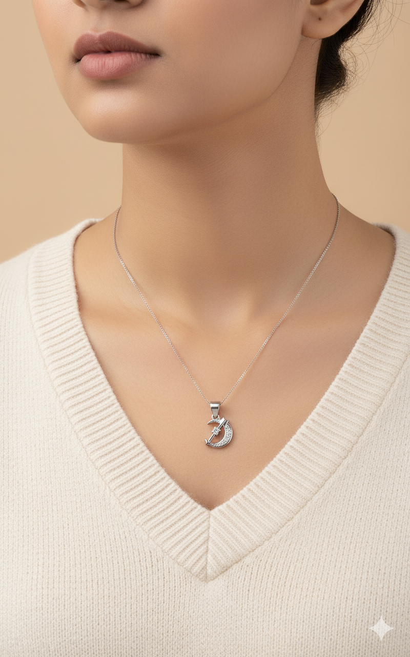 Silver Moon & Arrow Pendant