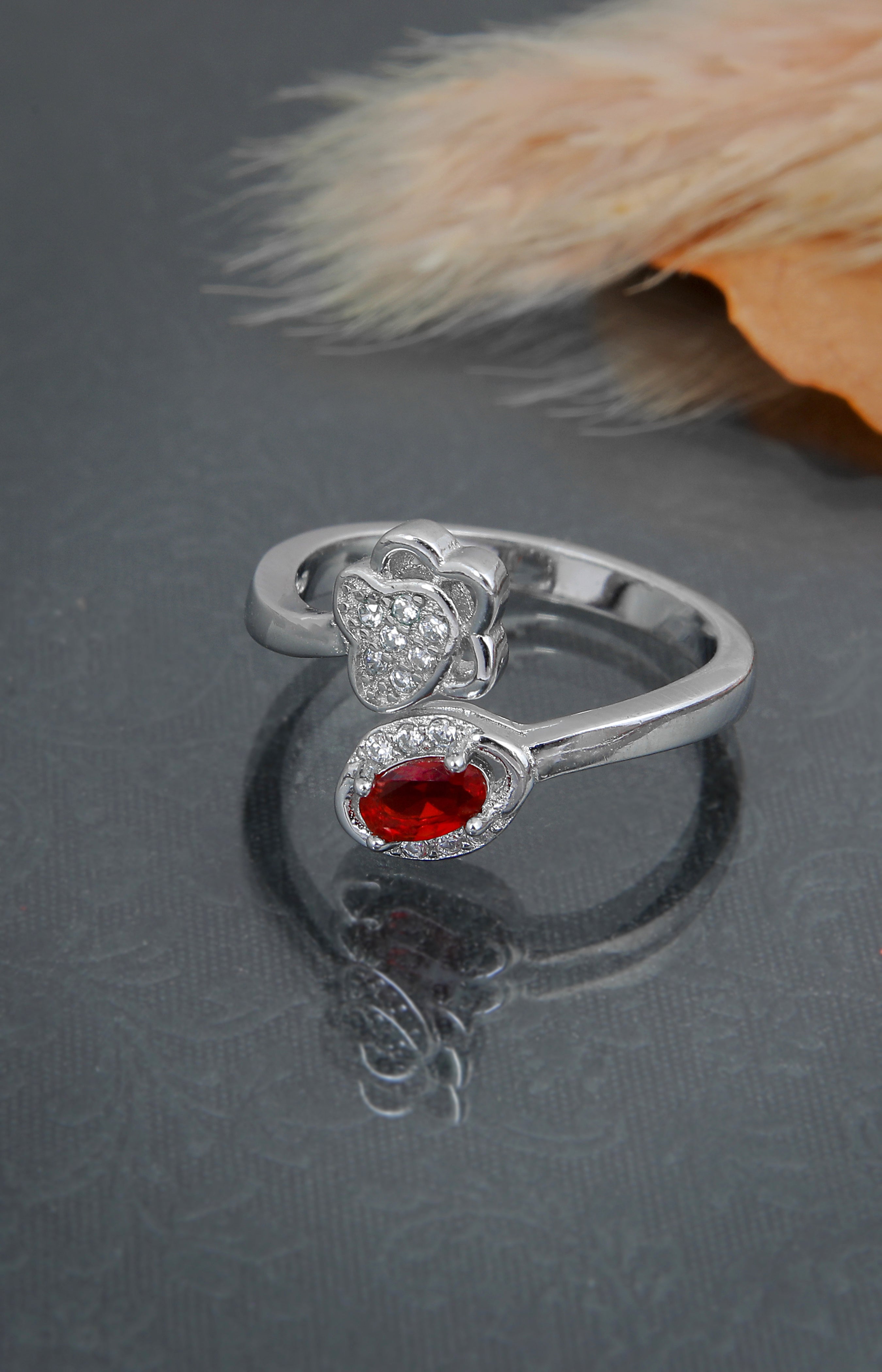 Dual End Ruby Heart Ring