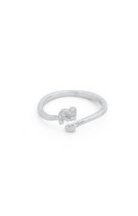 Silver Heart & Bow Ring