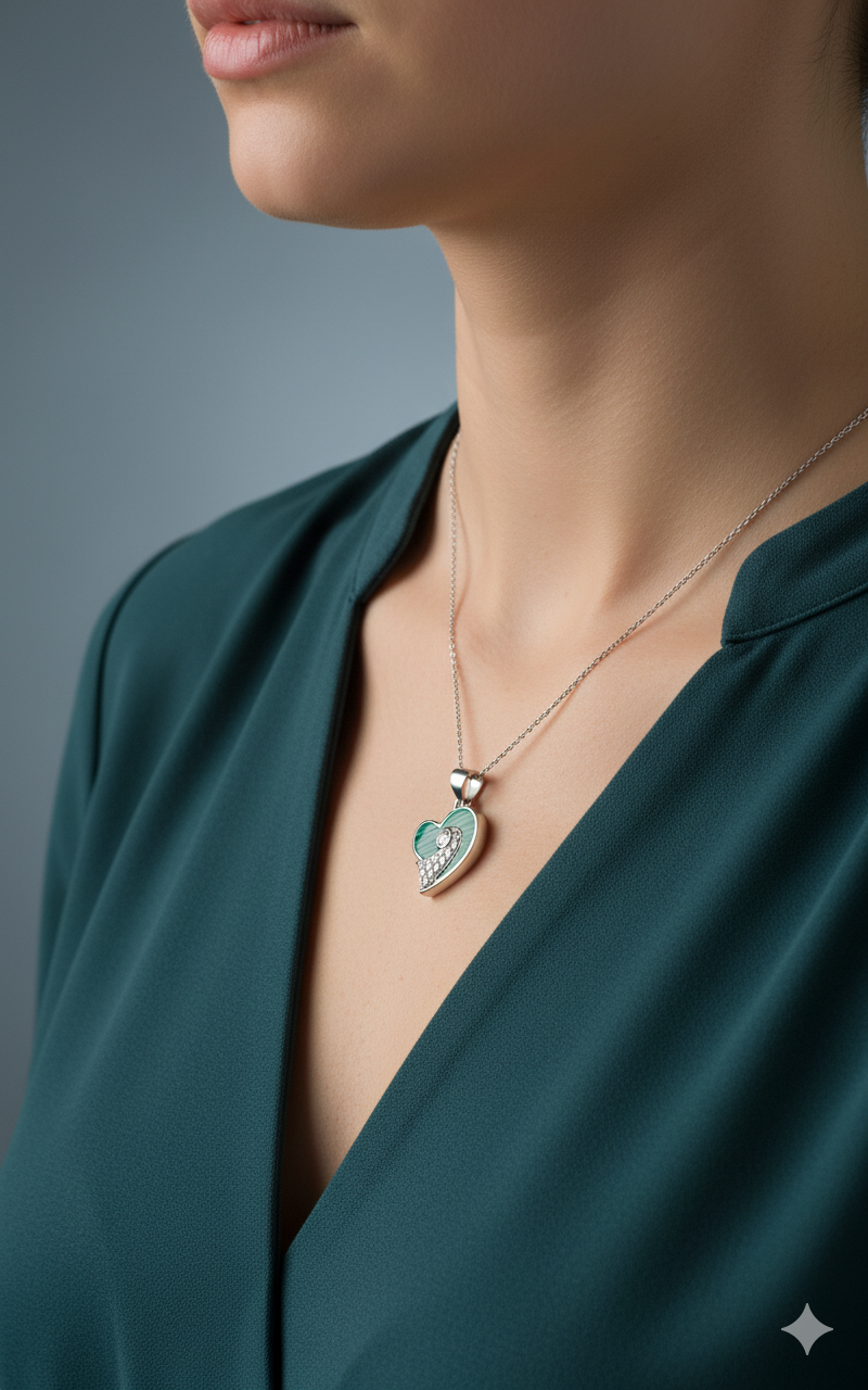 Silver MOP Glow Heart Pendant