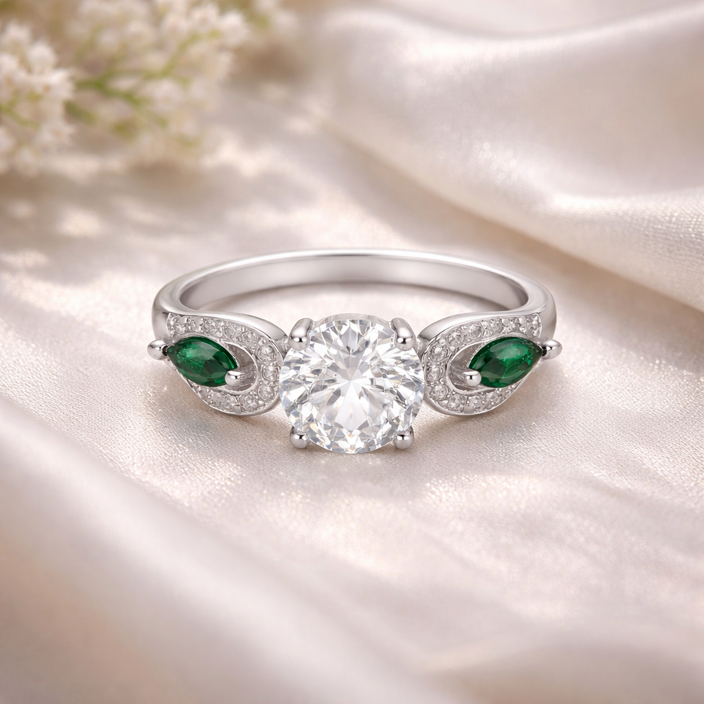 Radiant Crown Solitaire Ring – Elegant Minimal Adjustable Ring for Women | Classic Luxury Everyday Jewellery