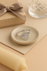 Silver Cutwork Floral Ring