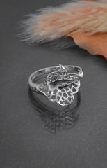 Silver Cutwork Floral Ring