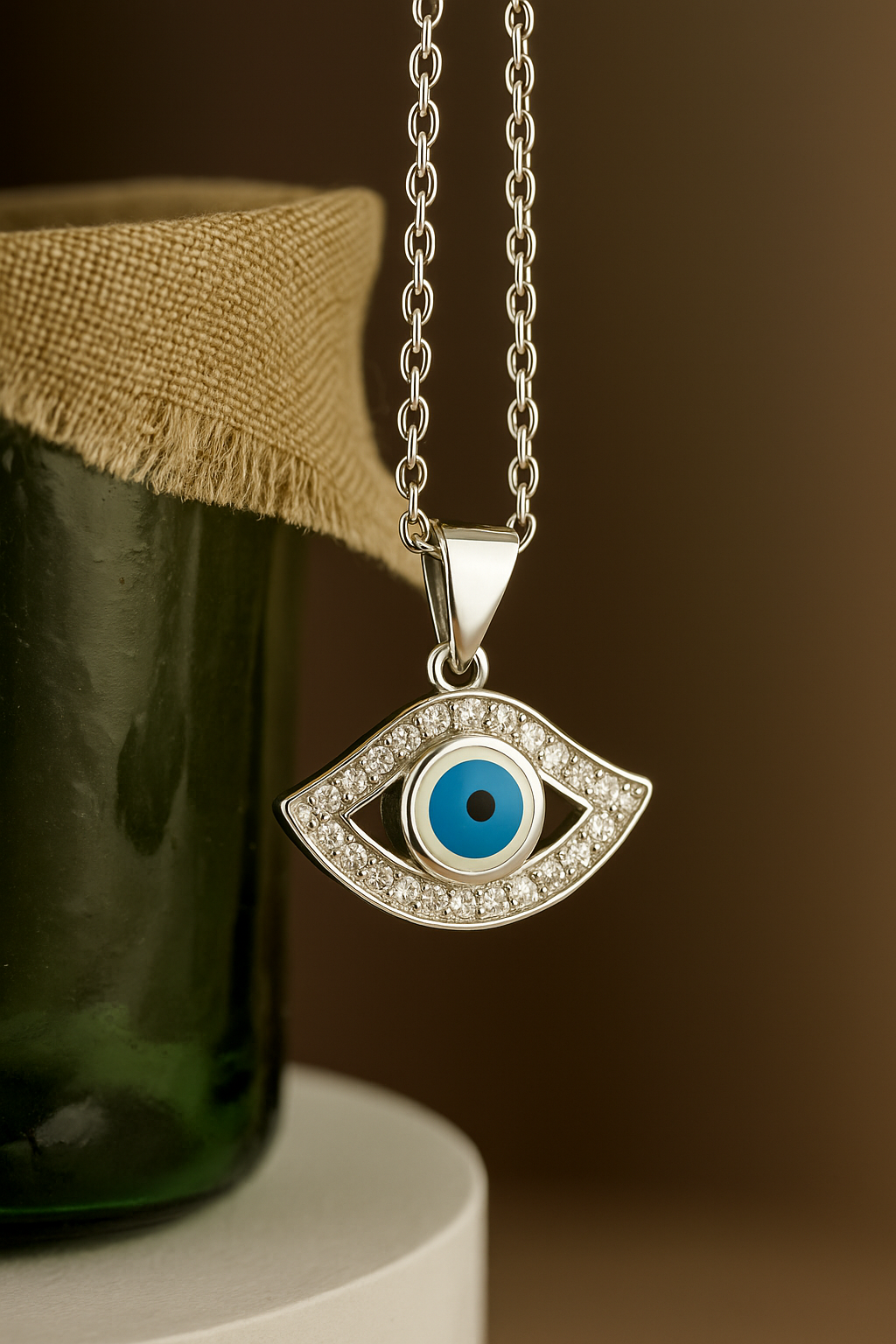 Silver Guardian Evil Eye Pendant