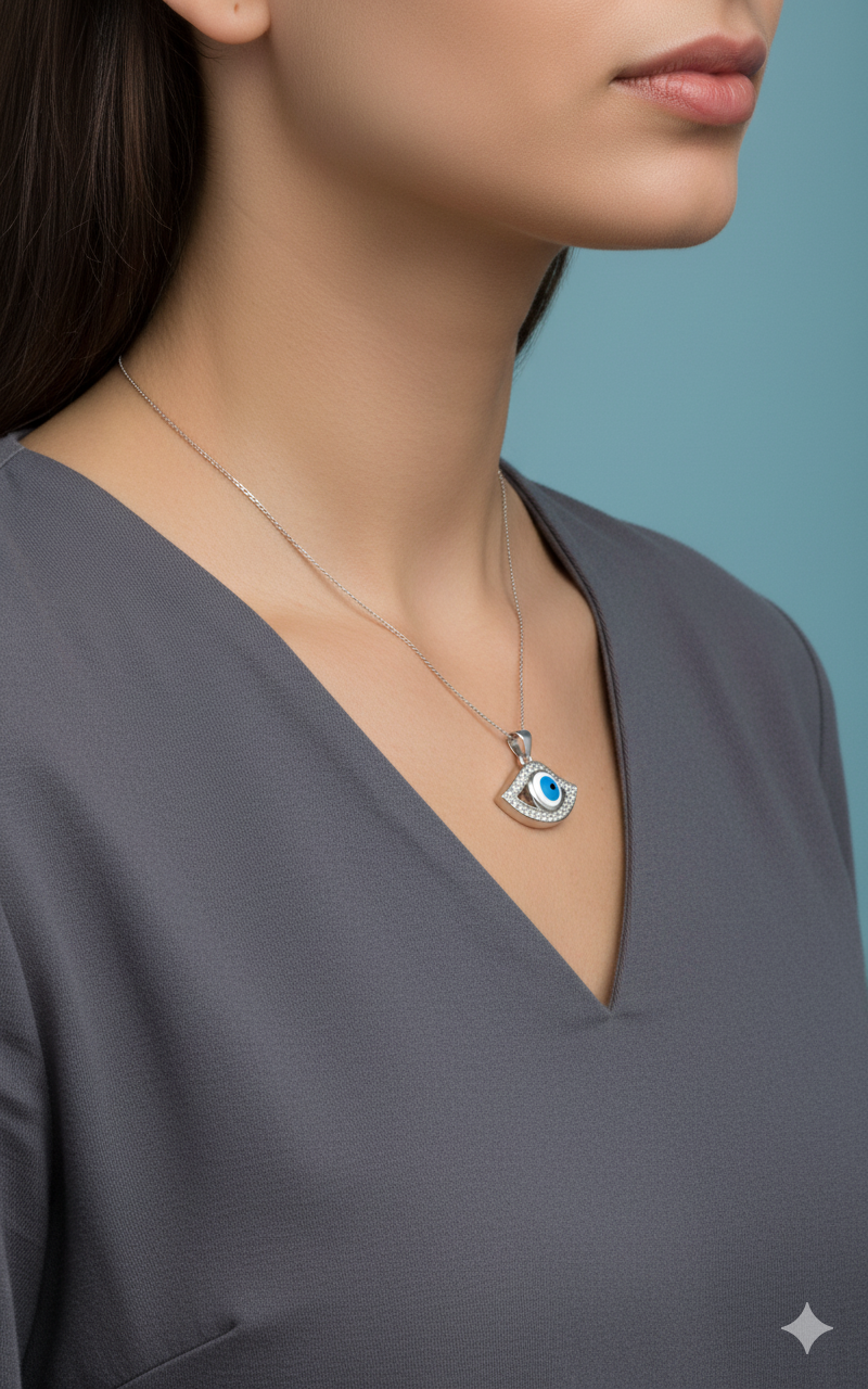 Silver Guardian Evil Eye Pendant