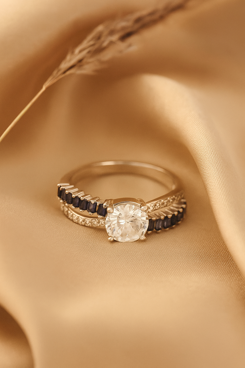 Starlit Sapphire Staircase Ring