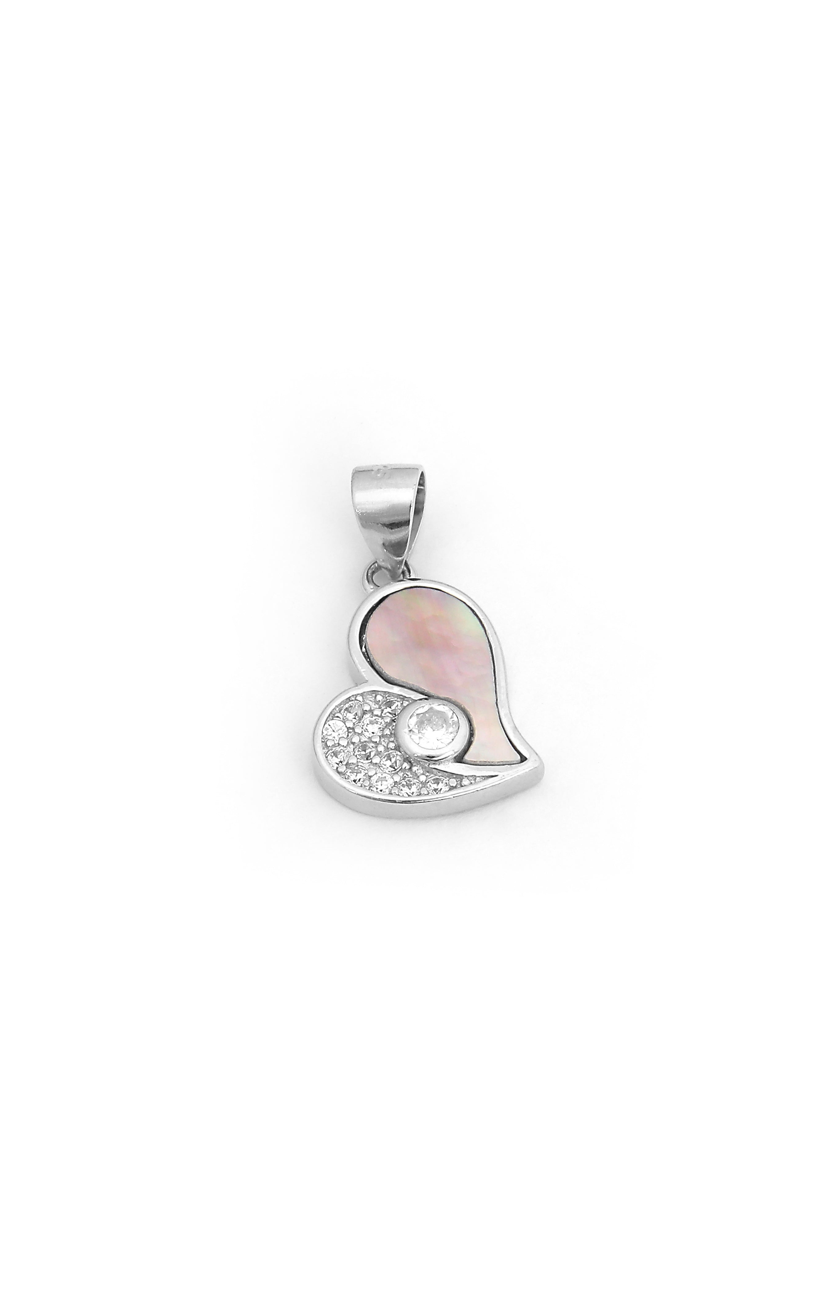 Silver Moonlit Heart Pendant