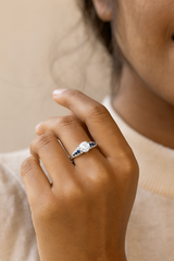 Midnight Crown Solitaire Silver Ring