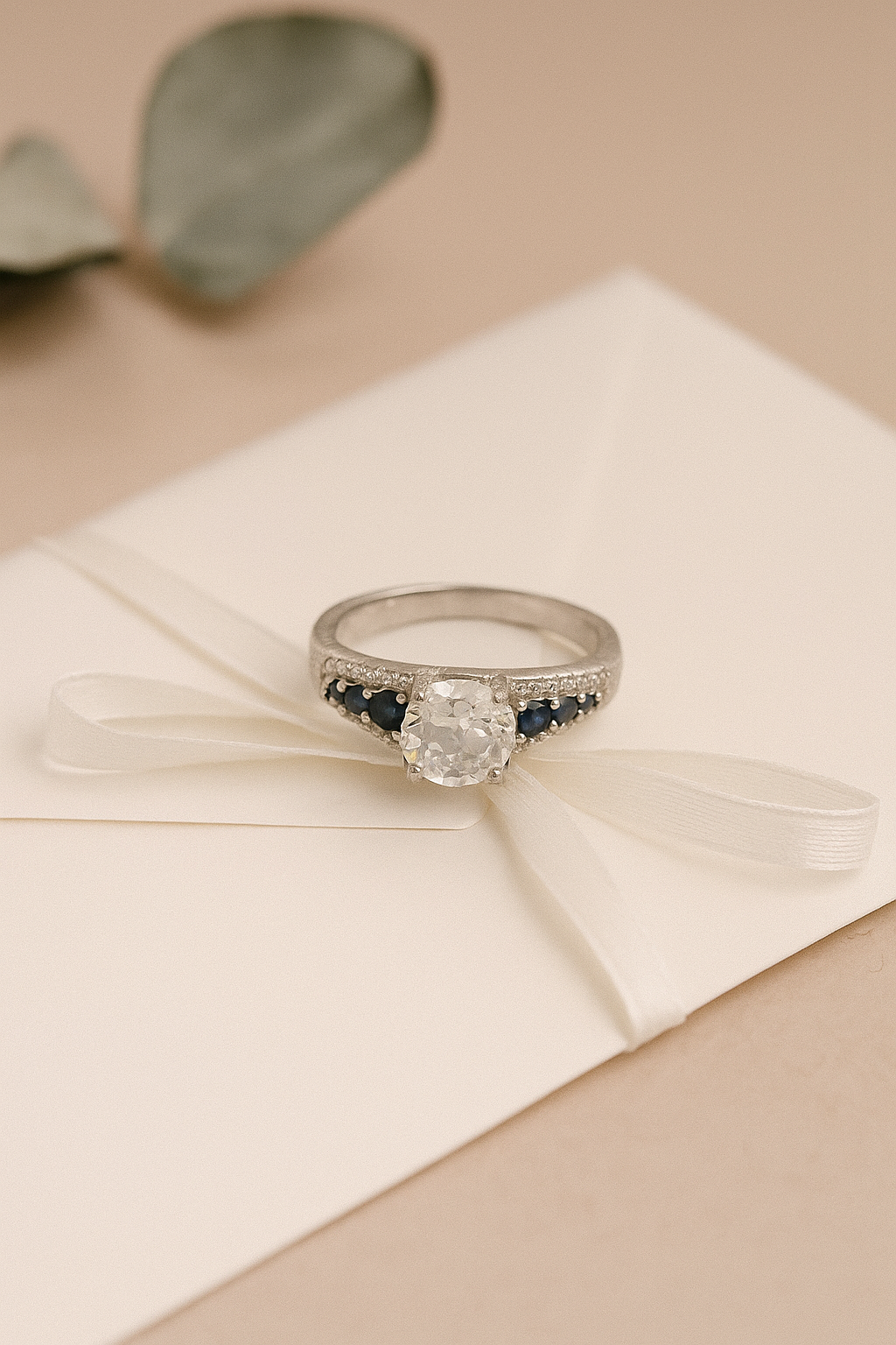 Midnight Crown Solitaire Silver Ring