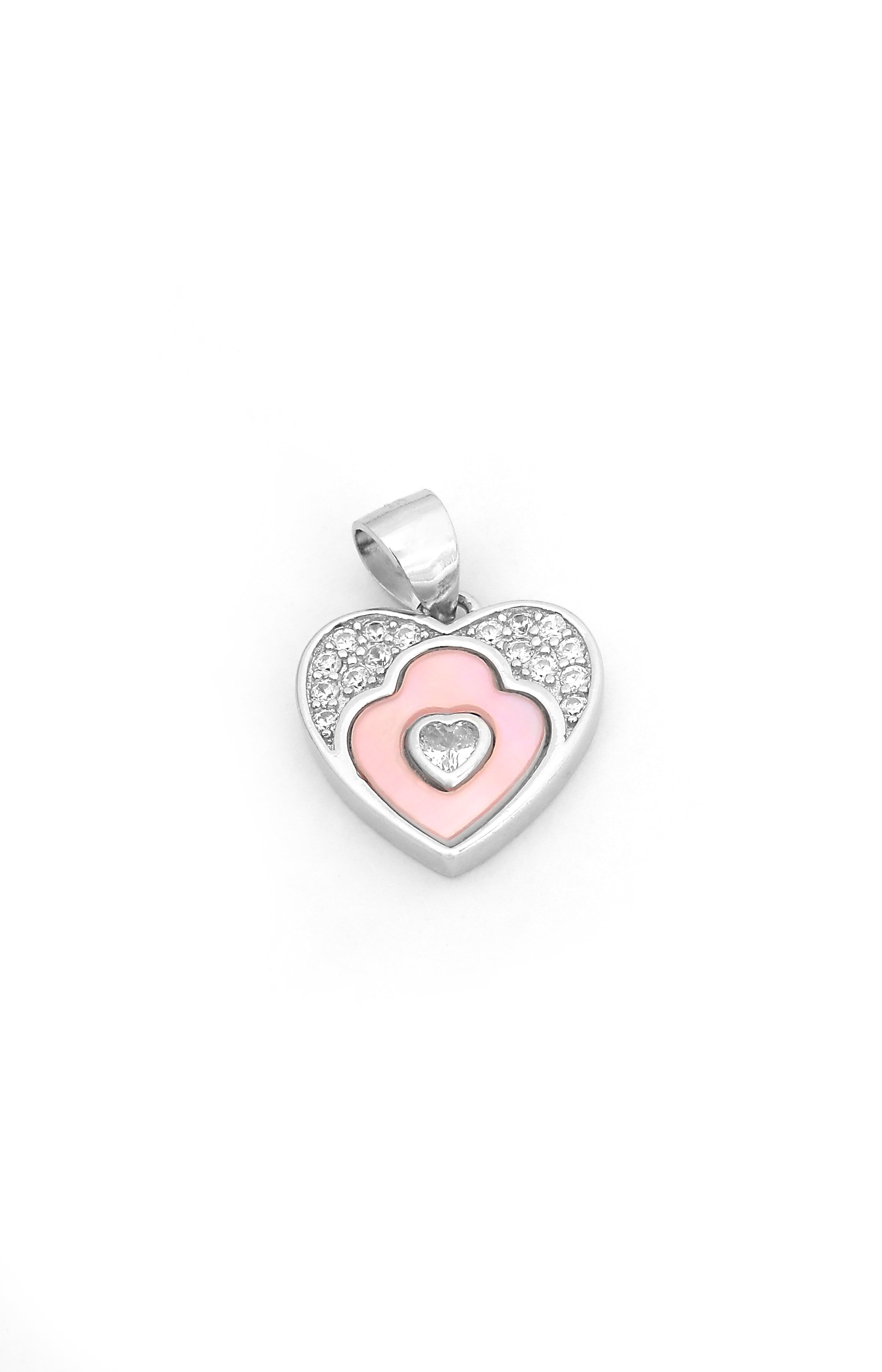 Silver Blush Embrace Heart Pendant