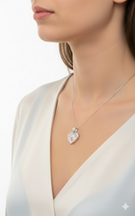Silver Blush Embrace Heart Pendant