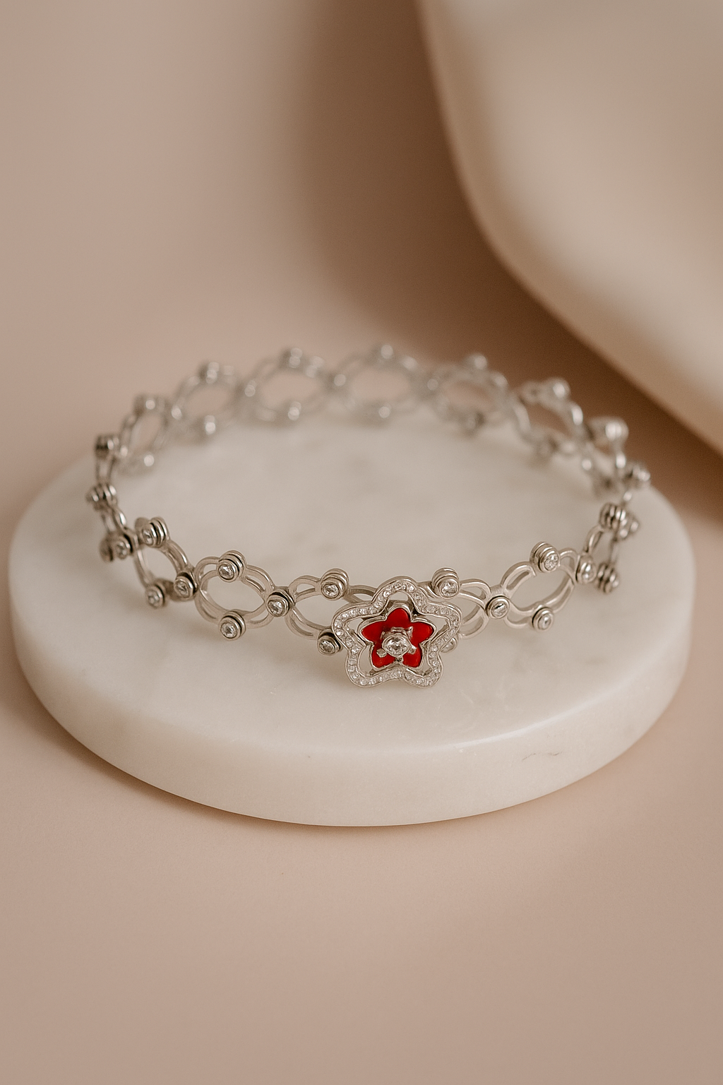 Silver Scarlet Bloom Transformable Ring-Bracelet