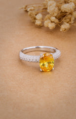 Silver Sunlit Solitaire Glow Ring